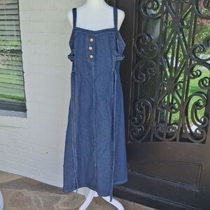 Blue Sleeveless Spaghetti Strap Midi Sundress